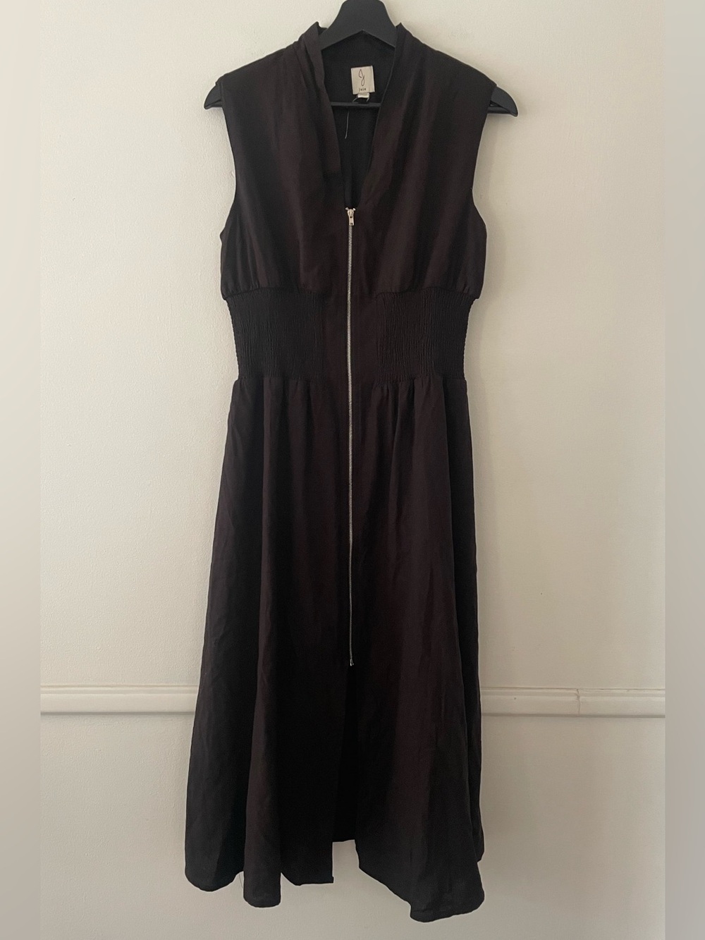 Joie Linen Blend Zip Up Midi Dress Size S